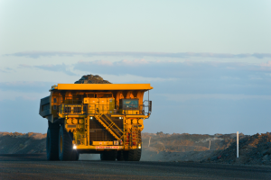 haul truck moving on a mine site
