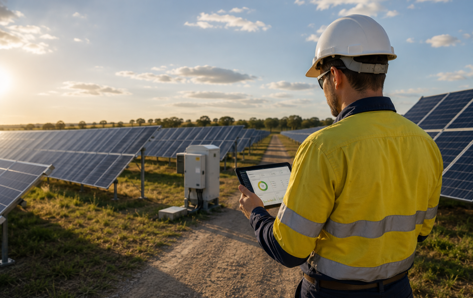 Solar farm workforce compliance and worker ticket management