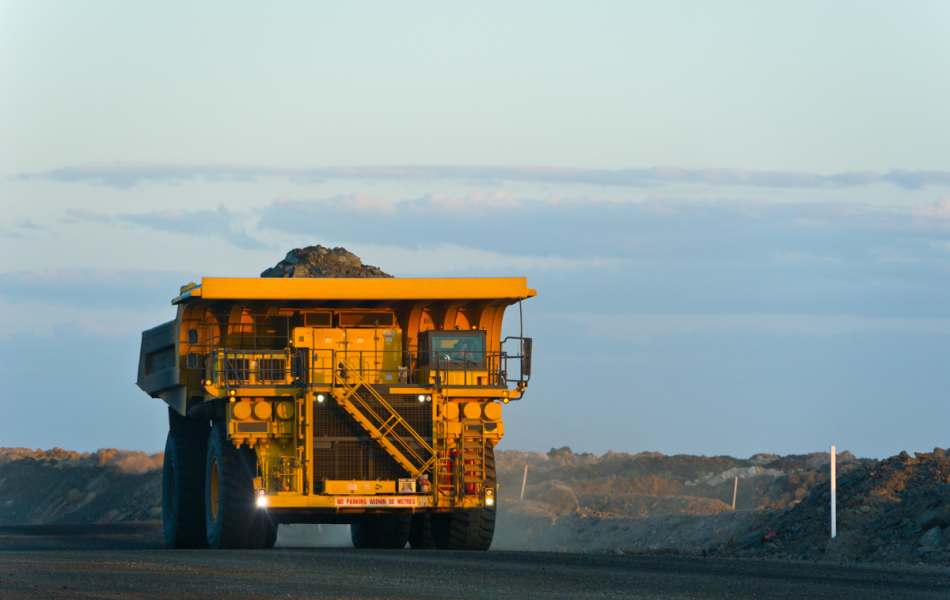 haul truck moving on a mine site